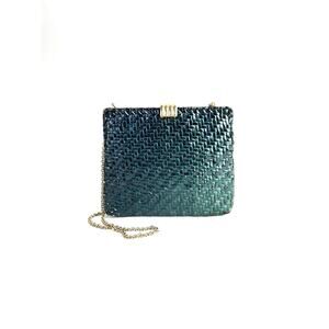 Vintage Rodo MCM 1950'S Woven Straw Shoulder Purse Clutch Made in Italy